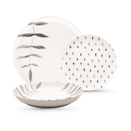 Vajilla 12 Pzas Playo Hondo Postre Para 4 Samambaia Oxford