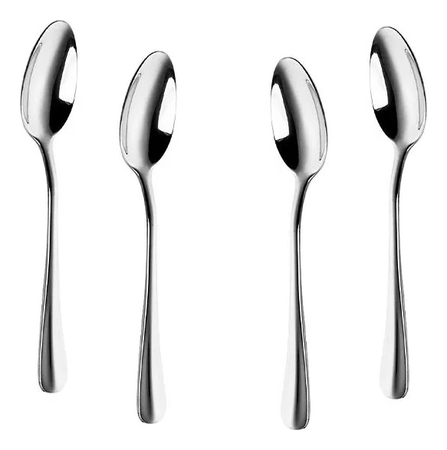 Set X 12 Cuchara De Cafe Kremer New York Silver 12,5cm Plateado