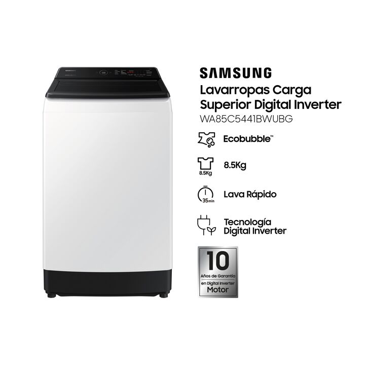 Lavarropas Samsung WA85C5441BWUBG 8.5kg Ecobubble Inverter - Vista 1