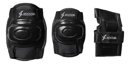 Set Proteccion Kossok Rollers Patin Ninos Infantil Reforzado Negro S