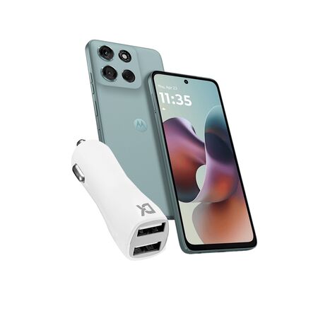 Combo de Celular Motorola Moto G56 8+256GB Gray Mist + Cargador USB Dekkin