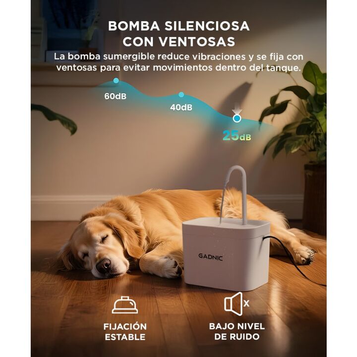 Bebedero Fuente Para Beber Automático Gadnic PET09 Recirculación de Agua (Color Blanco) - Vista 3