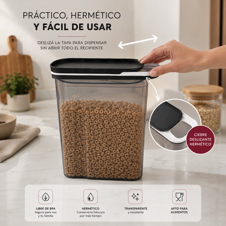 Frasco Contenedor Plastico Tapa Vertedor 2700 ml Yerbatero Aston