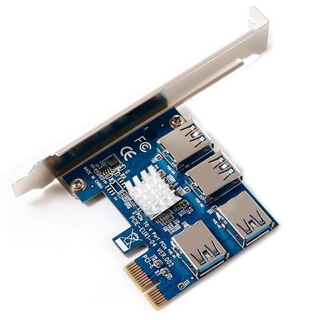 Adaptador Pcie 1x A 4 Usb Multiplicador Riser Mineria Cripto