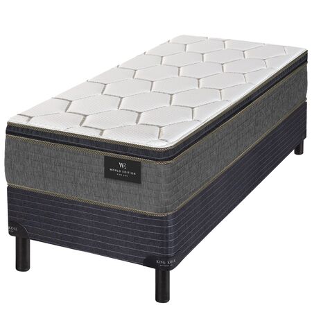 Colchon y Sommier King Koil Finesse 1 Plaza y Media 90x190x27cm de Resortes LFK con Pillow de Espuma Firme