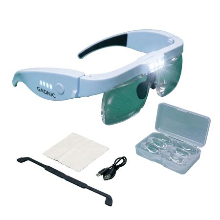 Anteojos Lupa GADNIC 5 Aumentos Luz LED Recargable