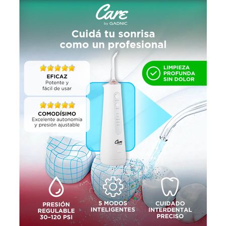 Irrigador Bucal Eléctrico XB8 Gadnic Con 6 Puntas Intercambiables Blanqueador