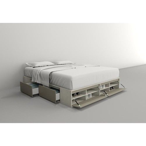 Box de Cama DS Home 2,00 m 4 Cajones 2 Puertas Nevado Gris 203x33x202 cm - Vista 4