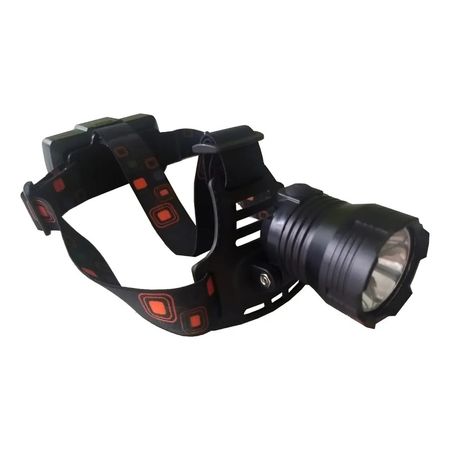 Linterna Minero Vincha De Cabeza Led Usb Bateria De 1 Luz Blanco Negro