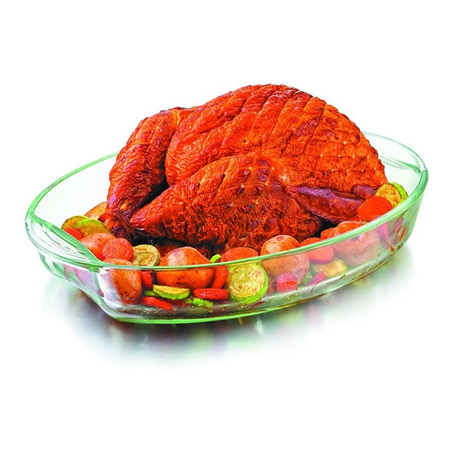 Fuente Asadera Oval Vidrio Templado De 4.1 Lt 33X25X7.5 Cm