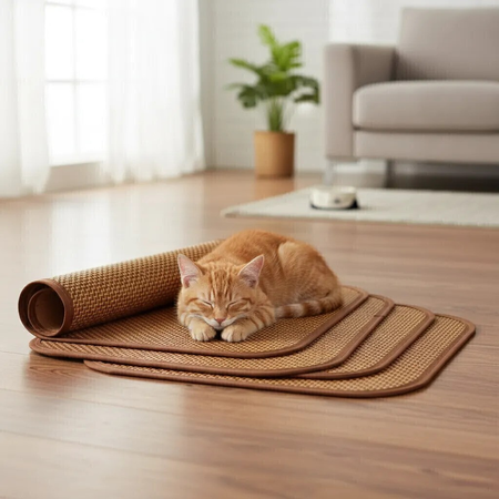Alfombra Cama Comedero Tapete Esterilla Bambu Refrescante Lavabl 80x60