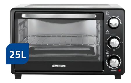 Horno Eléctrico Tramontina Glass Cook Grill 25 Litros Negro