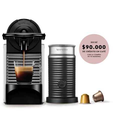 Cafetera Nespresso Pixie Silver Curva + Aeroccino A3KD62-AR-SI-NE-LOCAL