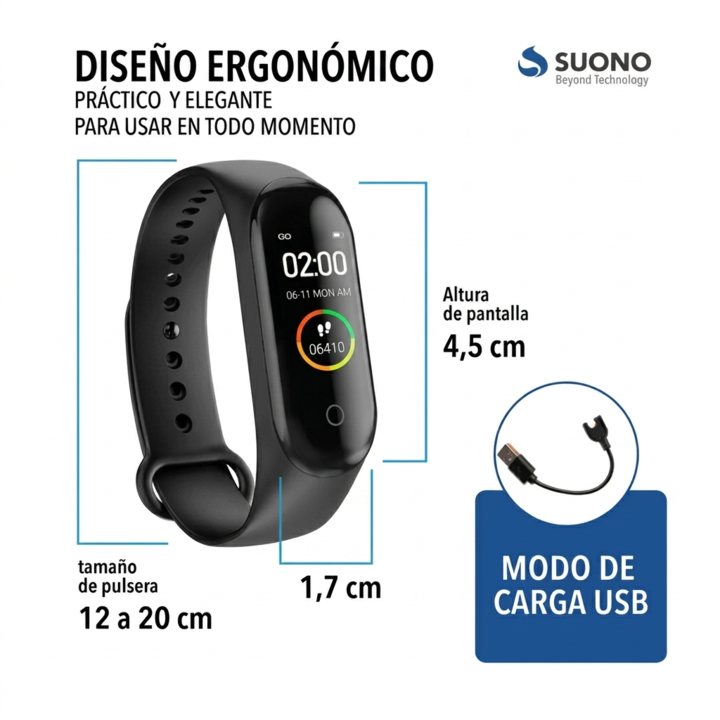 RELOJ SMART M4 SUONO DIST. DE CAMINATA - Vista 2