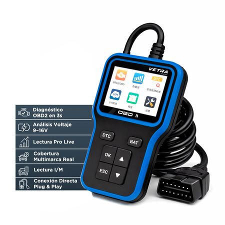 Escaner Automotriz OBD2 V302 Vetra by Gadnic 12V Multimarca Profesional