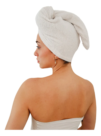 Gorro Toalla Turbante para el cabello Franco Valente Color Blanco