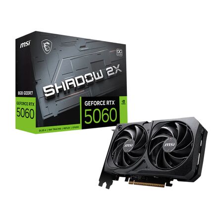 Placa De Video MSI GeForce RTX 5060 8GB GDDR7 SHADOW 2X OC 912-V537-037
