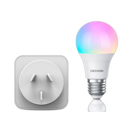 Combo Enchufe Inteligente Dekkin 3520W + Bombilla LED Inteligente 9W RGB