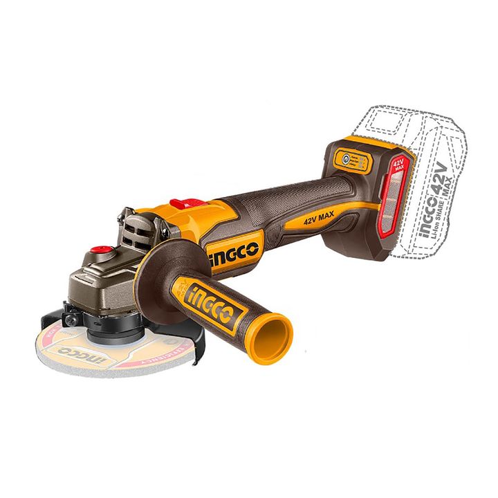 AMOLADORA ANGULAR 4 1/2" 42V INDUSTRIAL INGCO CAGLI4108112-4 - Vista 2