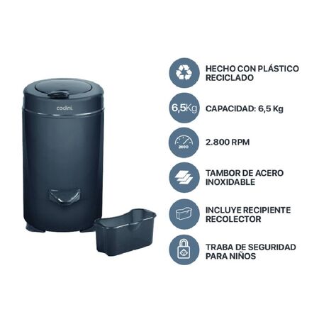 Secarropas Centrífugo BIO 6.5 kg 2.800 RPM Codini - CNA65IRGG