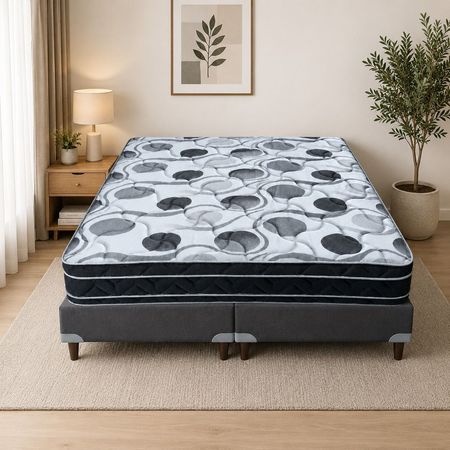 Colchon + Sommier Resortes Super Queen Ayfa Premium Bonell Dual Euro 160x200x26 110kg