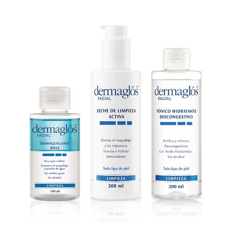 Dermaglos Set Rutina De Limpieza Leche + Tonico + Bifaz