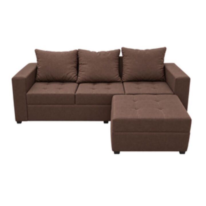 SILLON MILAN CAPITONNE TRES CUERPOS CHOCOLATE - Vista 1