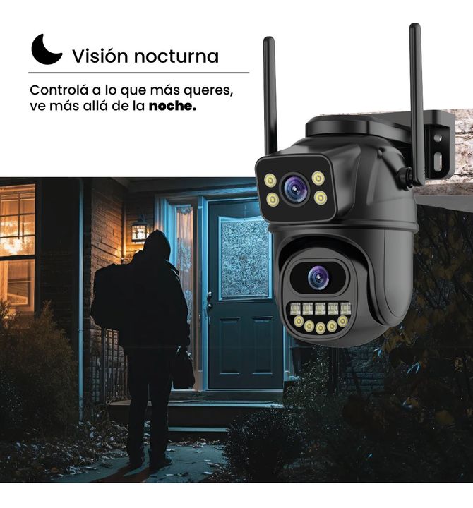 Combo: X2 Camaras de Seguridad Dalton Doble Exterior / Interior Leds 4K Negra DA-CAM08 - Vista 2
