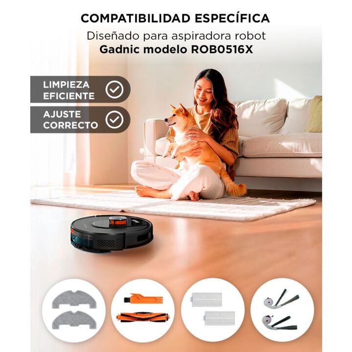 Kit Repuesto Para Aspiradora Robot Gadnic ROB0516X Originales - Vista 3