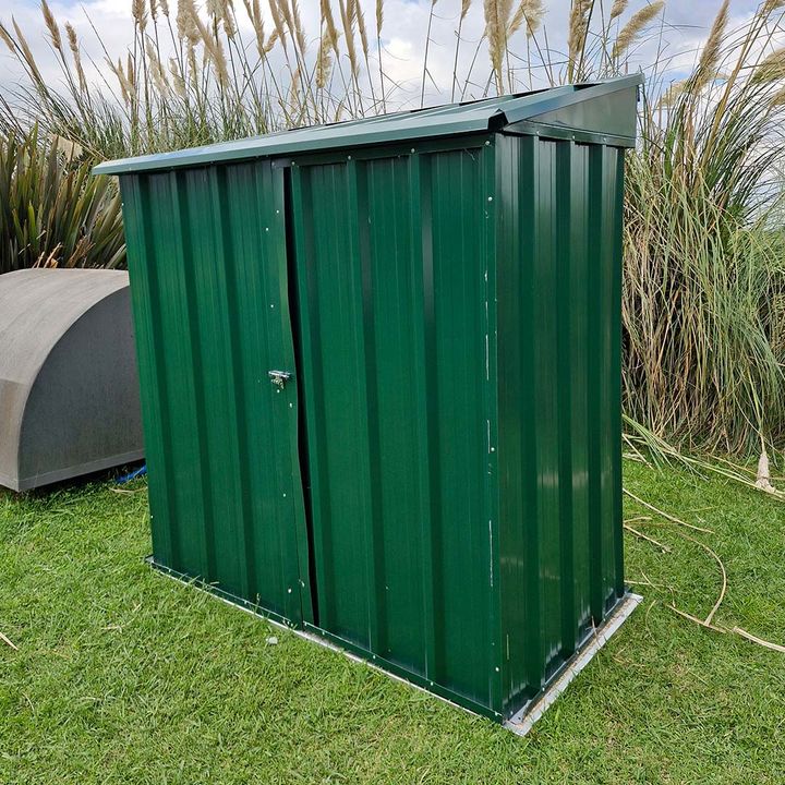 Armario Deposito Galpon de jardin Casi 2x2x2 Techo 1 agua Verde DON ACERO - Vista 4