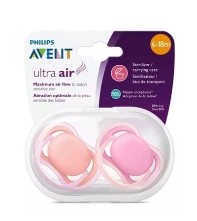 Chupetes Ultra Air Plain 2X Ultra Air Chupetes Plain (6-18M) ( SCF245/22)