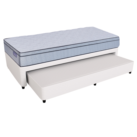 Colchón + Carricama Jackard Resortes 1 1/2 Plaza Inducol Pravia Europillow 90x190x24 110kg 