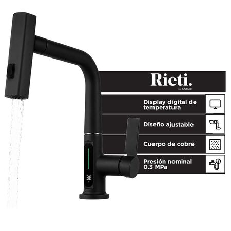 Grifería Monocomando Inteligente Rieti By Gadnic Canilla Con Display Digital