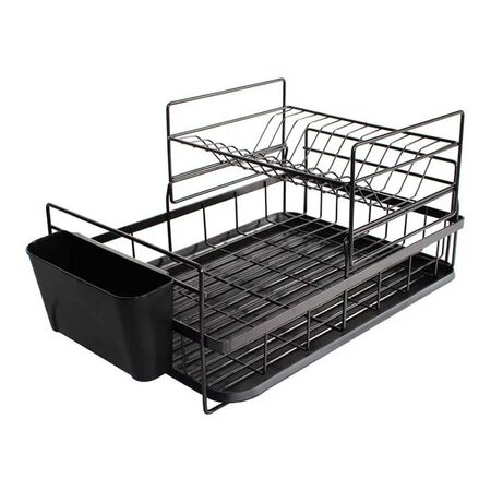 ESCURRIDOR DE PLATOS MOEDRNO DE DOS NIVELES COLOR NEGRO