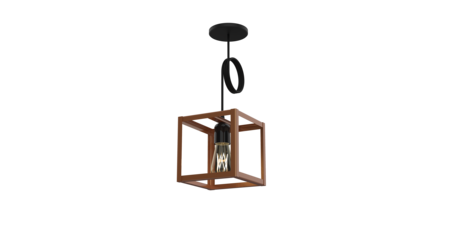 Colgante Cubo01 Cuadrado 1 Luz E27 20X20Cm Cobre