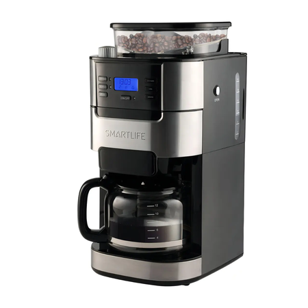 cafetera de filtro smartlife digital con molinillo sl-cmdg1025