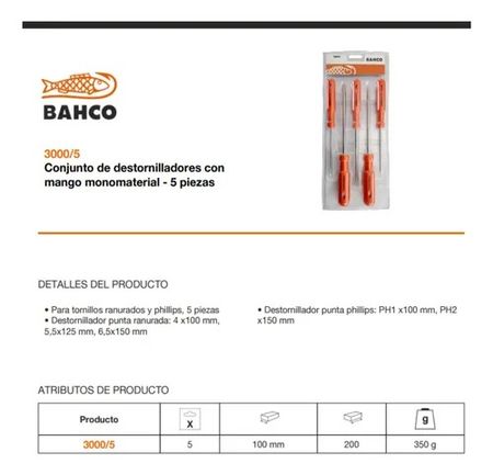 Set de Destornilladores Bahco 5 Unidades