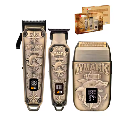 Kit de Cortadora de Pelo Profesional 3 En 1 Wmark NG-1604KIT