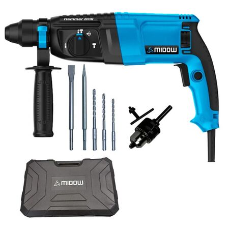 Rotomartillo Eléctrico Midow 800w 26mm Sds Plus Rpm 950 Azul 50 Hz