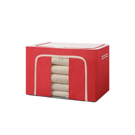 Canasto Caja Plegable Organizador Waggs De Tela Y Metal Talle L Rojo
