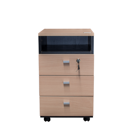 Archivero Platinum 525 Con Ruedas Haya Negro  