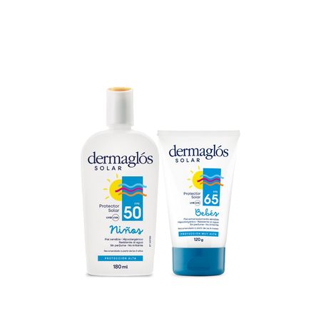 Dermaglos Set Proteccion Solar Alta Niños Fps50 Bebes Fps65