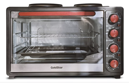 Horno Electrico Con Doble Anafe GLDH92 acero inoxidable y rojo 42 litros 1600 W