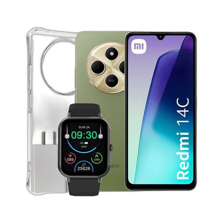 Combo Redmi 14C 4+256GB Sage Green + Smartwatch Dekkin 1.83" IP67
