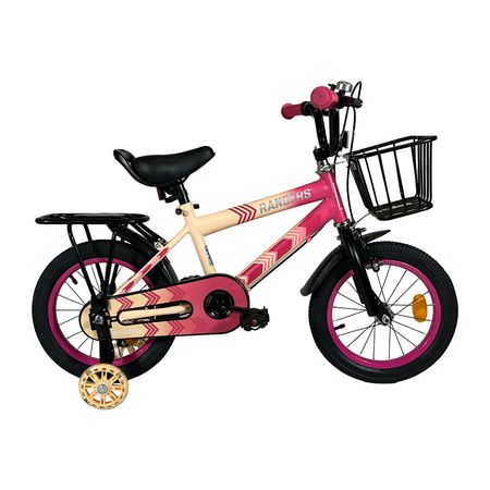 Bicicleta Randers Beater - R14 - Infantil - Canasto - Rosa Mate con rueditas