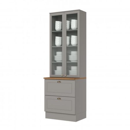 Armario Cristalero Henn C357-169 Gris/Roble