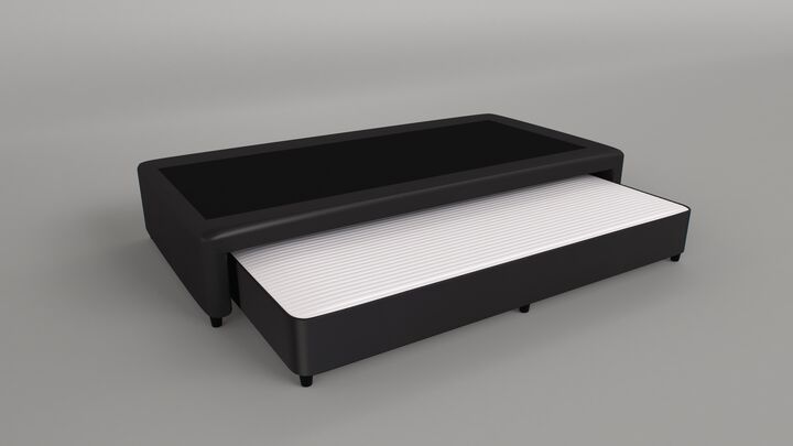 Sommier Marinero Mussa Urania 1 Plaza y media 90x190 cm Resortes Bonnell Ecocuero Negro - Vista 5