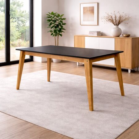 Mesa Escandinava  cm Miel TapaNegro