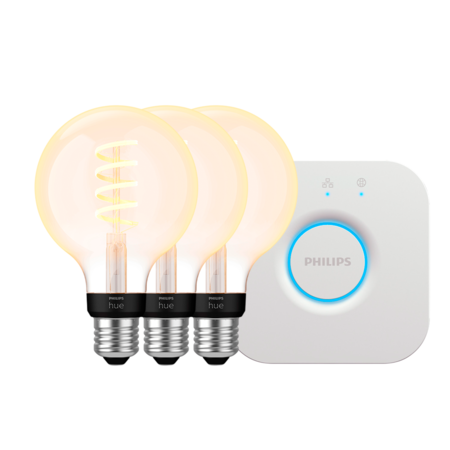 lámpara inteligente philips hue g93 x3 cálida/fría + bridge