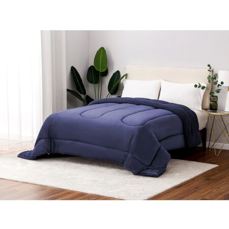 Acolchado Winter Corderito Mantra Cod: Me04 King Azul Marino